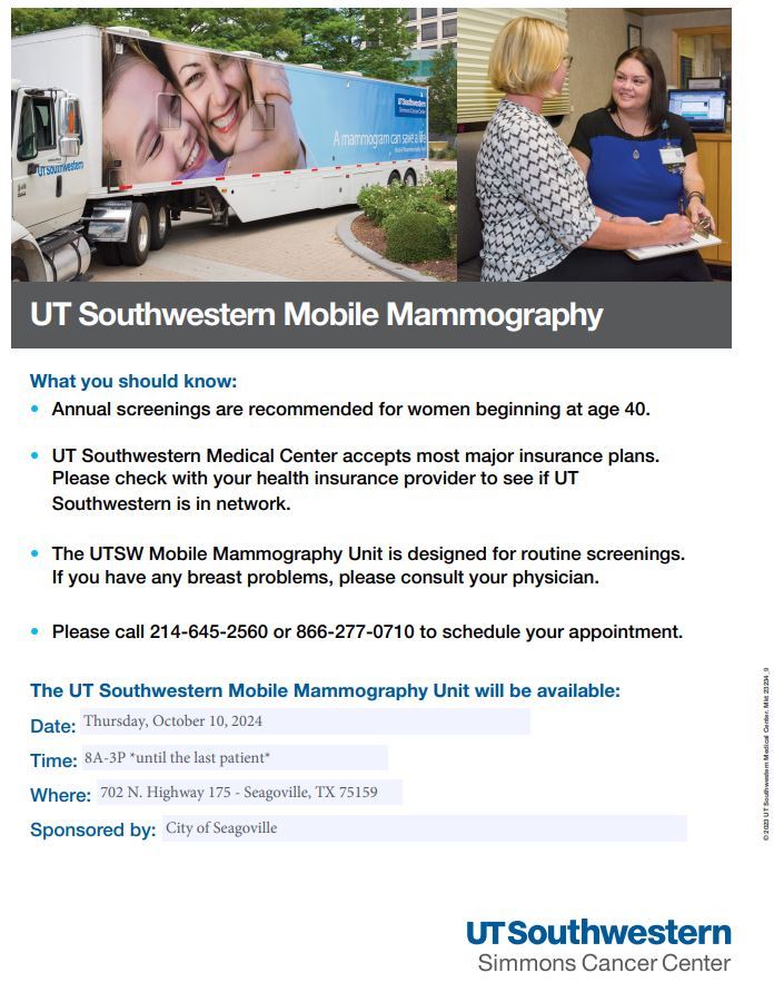 UTSW Mammogram Flyer