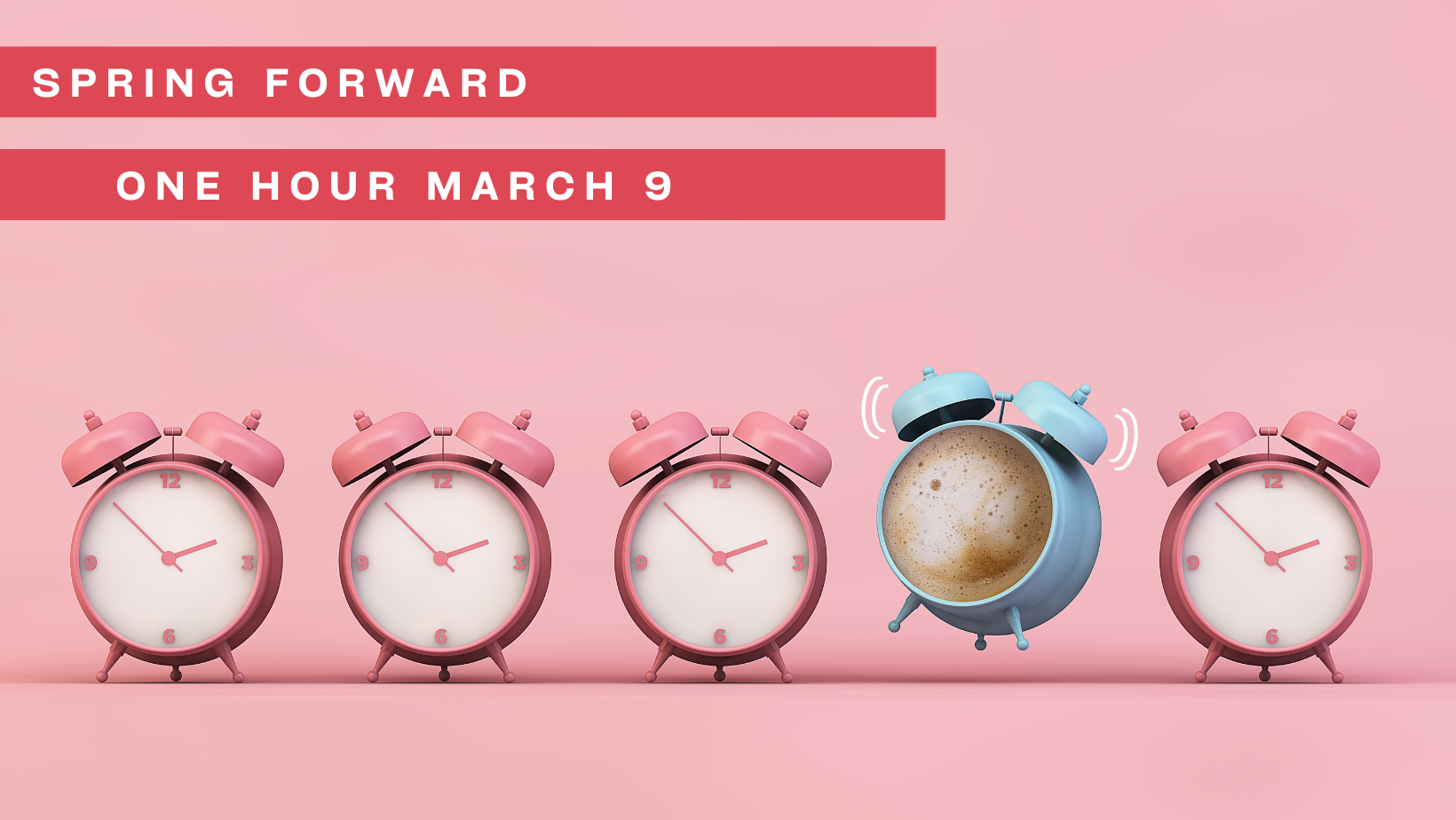 Pink Spring Forward Daylight Saving Time Facebook Cover
