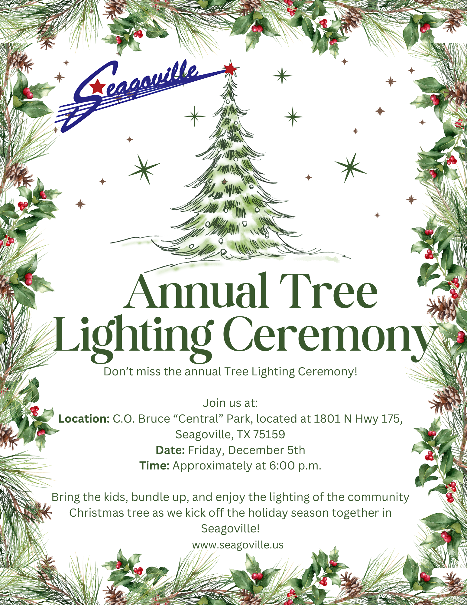 Tree Lighting Ceremony Flyer