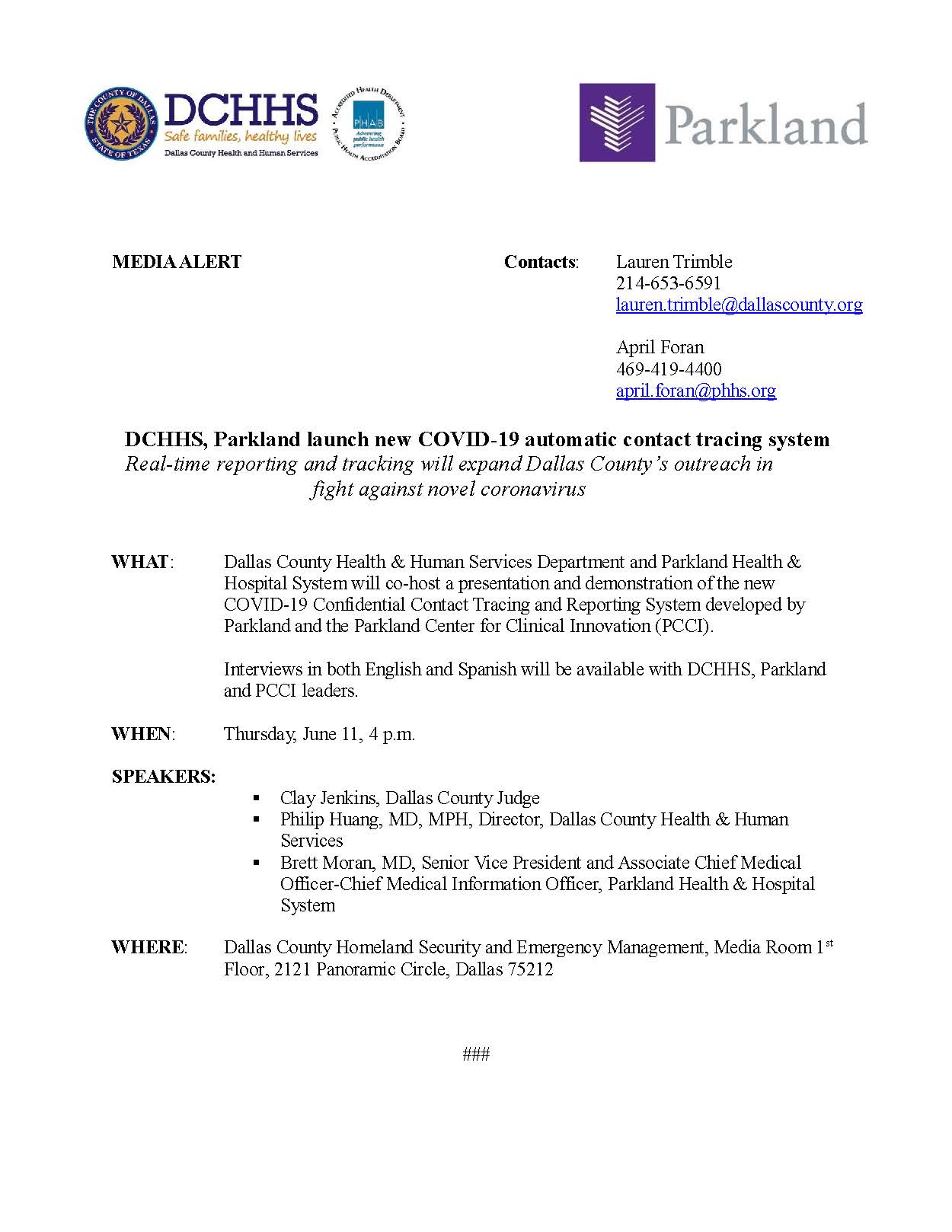 June 9, 2020 MEDIA ALERT_COVID_Contact tracing_FINAL