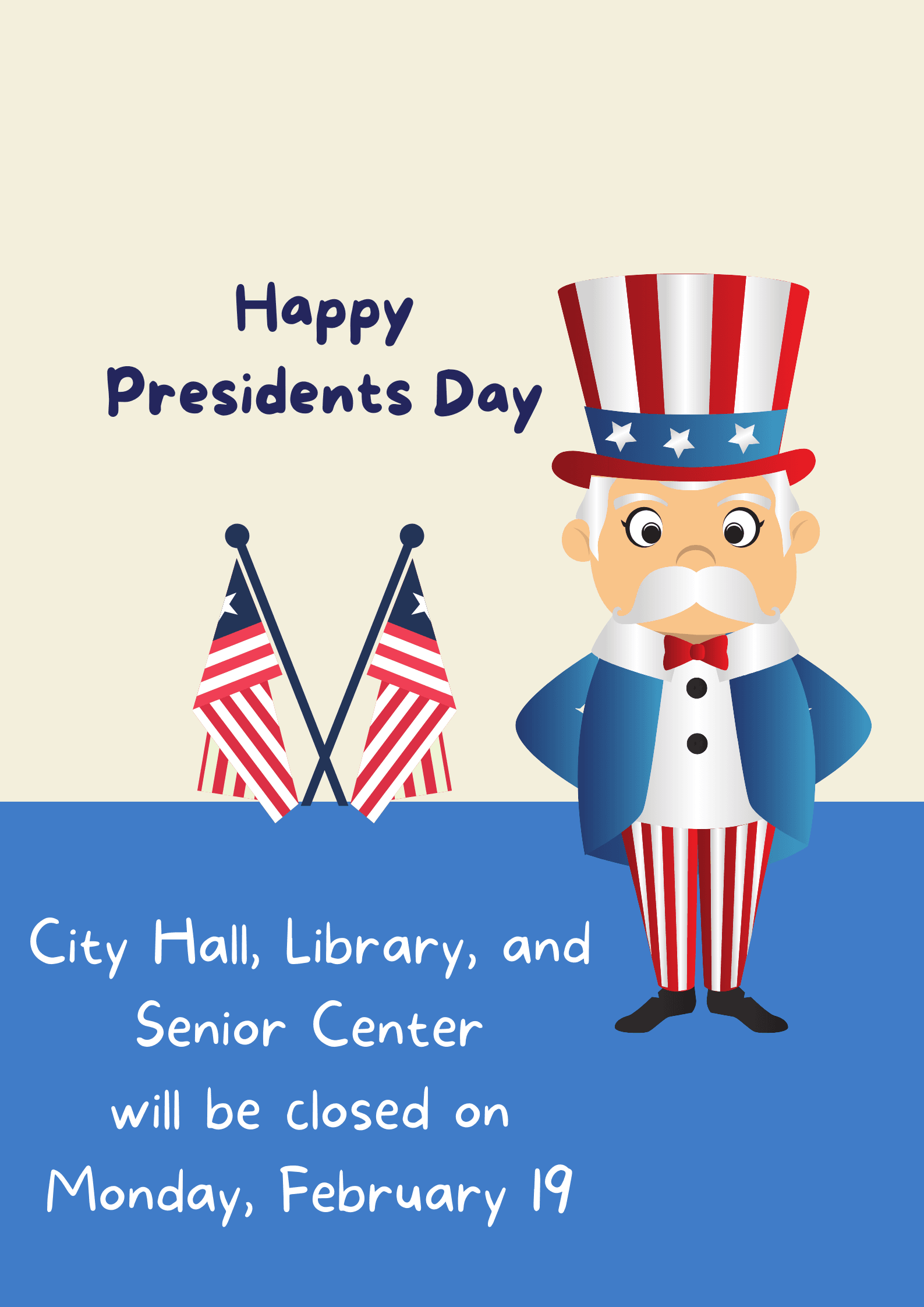 Grandpa Illustration Happy Presidents Day Poster